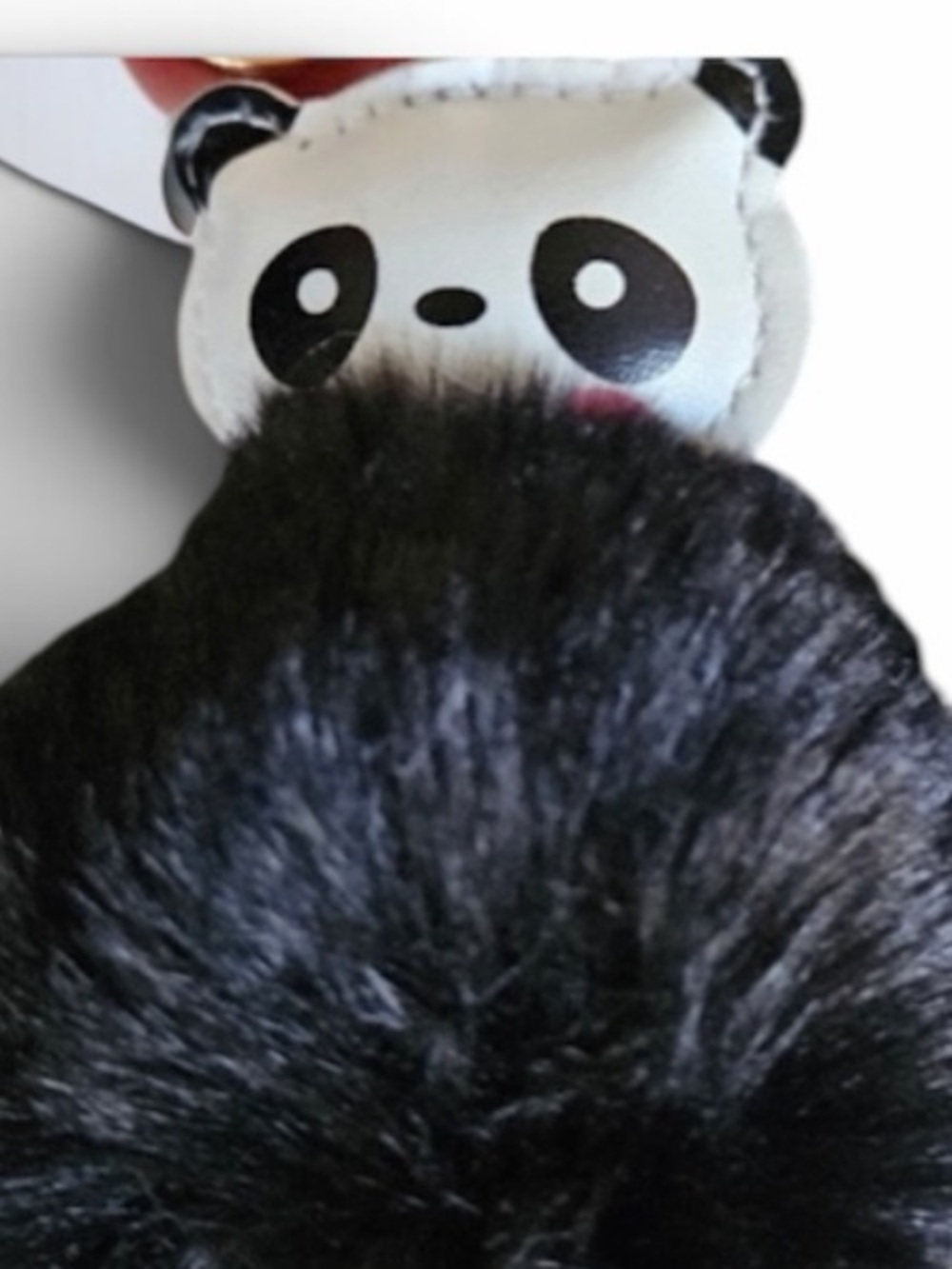 Panda Pom Pom Keychain Bag Charm - Black NWT NEW - Picture 2 of 5